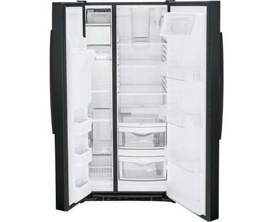GE 33-Inch, 23 Cu. Ft. Side-By-Side Refrigerator With Water And Ice Dispensing System - GSS23GGPBB