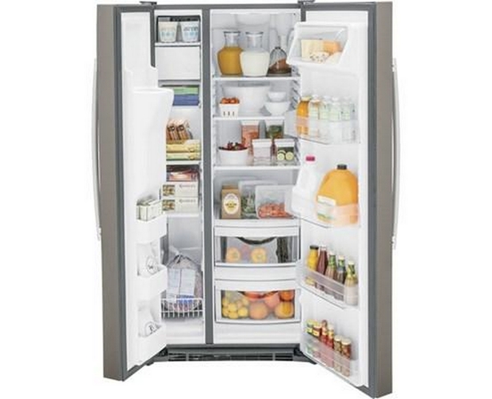 GE 33-Inch, 23 Cu. Ft. Side-By-Side Refrigerator With Water And Ice Dispensing System - GSS23GMPES