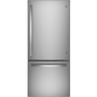 GE 30-Inch, 21 Cu.Ft. Freestanding Bottom Freezer Refrigerator With Interior Ice Maker - GDE21EYKFS