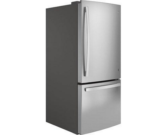 GE 30-Inch, 21 Cu.Ft. Freestanding Bottom Freezer Refrigerator With Interior Ice Maker - GDE21EYKFS