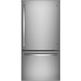 GE 33-Inch, 24.8 Cu.Ft. Freestanding Bottom Freezer Refrigerator With Interior Ice Maker - GDE25EYKFS