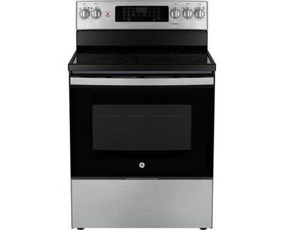 GE 30-Inch Freestanding Electric Range With True European Convection Technology - JCB840STSS