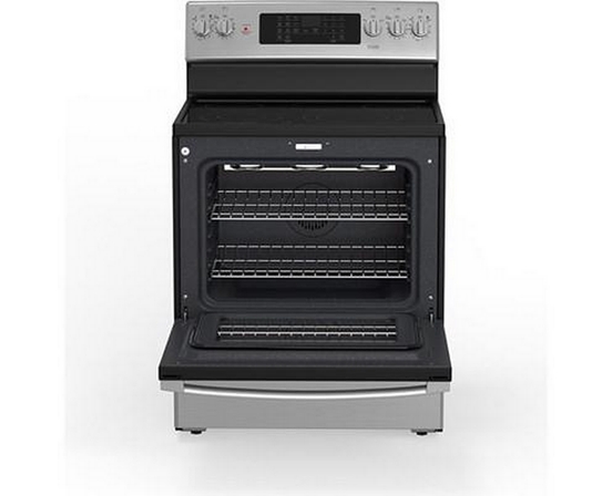 GE 30-Inch Freestanding Electric Range With True European Convection Technology - JCB840STSS