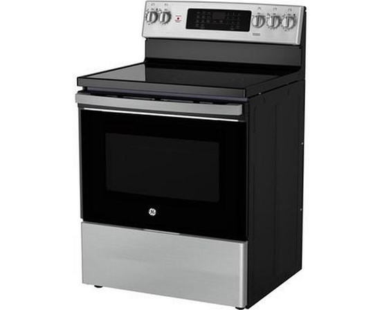 GE 30-Inch Freestanding Electric Range With True European Convection Technology - JCB840STSS