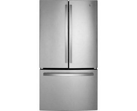 GE 36-Inch, 21.9 Cu.Ft. Counter-Depth French 3-Door Refrigerator With Interior Ice Maker - GWE22JYMFS
