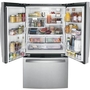 GE 36-Inch, 21.9 Cu.Ft. Counter-Depth French 3-Door Refrigerator With Interior Ice Maker - GWE22JYMFS