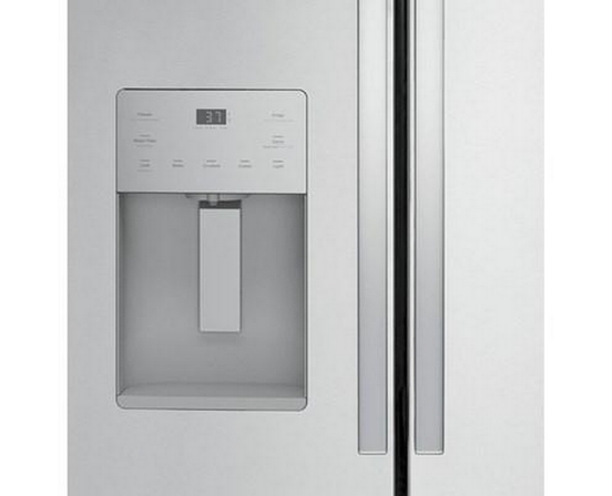GE 36-Inch, 20.6 Cu.Ft. Counter-Depth French 3-Door Refrigerator With Exterior Ice Maker - GYE21JYMFS